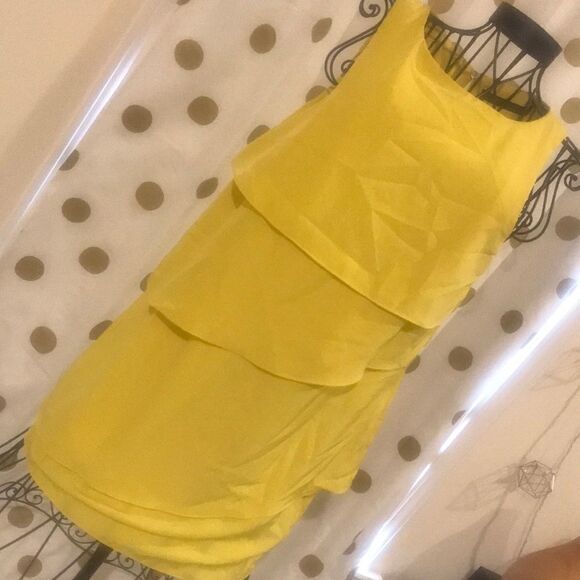 ZARA Basic Yellow Panel Dress - Size Medium - Picture 3 of 8